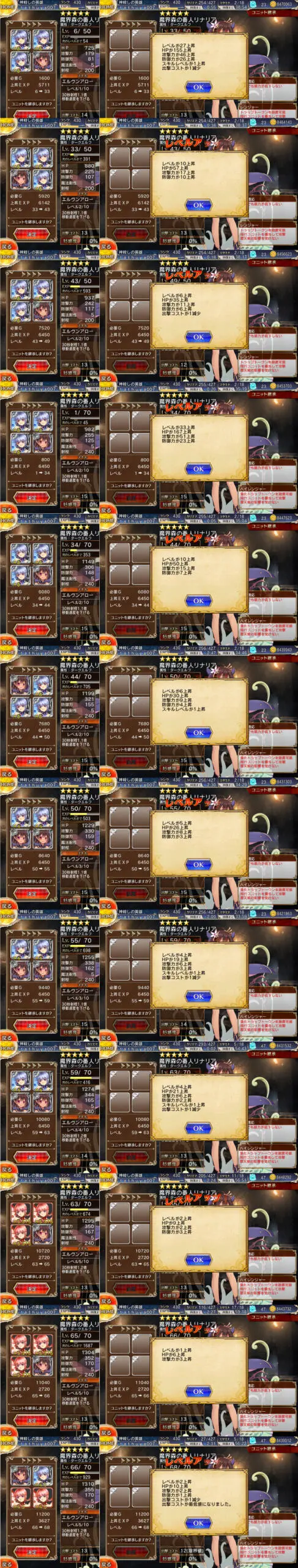 リナリアコスト下限への道　千年戦争アイギス