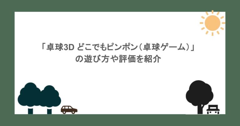 「卓球3D どこでもピンポン（卓球ゲーム）」の遊び方や評価を紹介